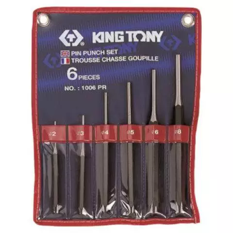 KING TONY PIN PUNCH SET 2 THRU 8MM 6 PC