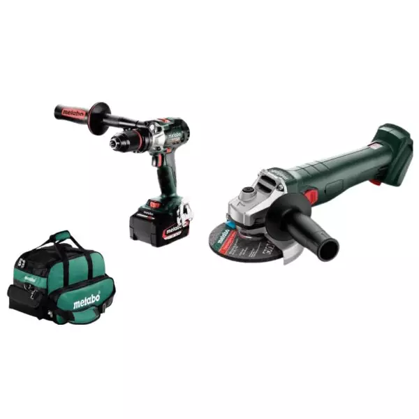 METABO CORDLESS COMBO KIT  (HAMMER DRILL + ANGLE GRINDER +BAG)