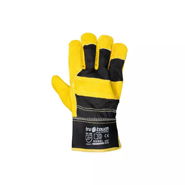 REBEL Tru Touch Chrome Leather Yellow Candy Superior Wrist Gloves