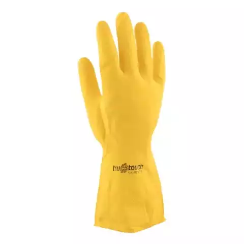 REBEL Tru Touch Yellow Rubber Household Gloves - Large