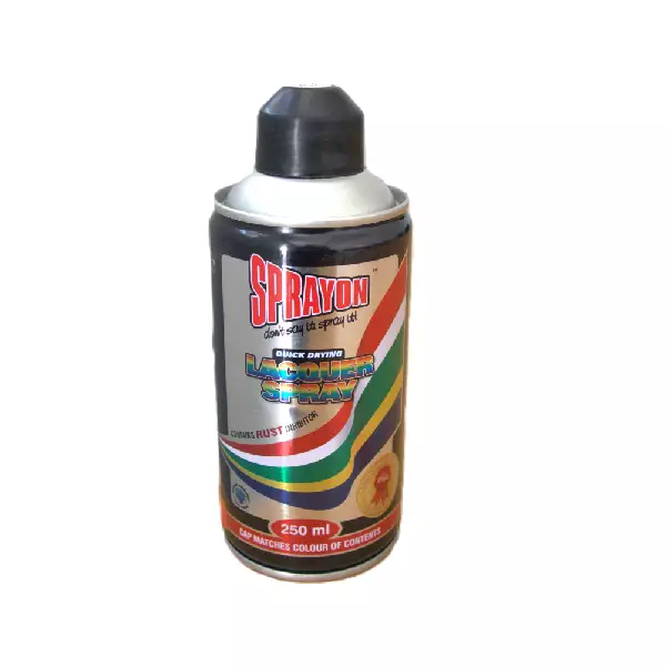 SPRAYON PAINT  BLACK SATIN 250ML