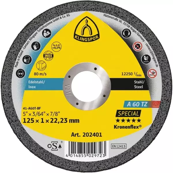 125X1X22.23 A60 TZ THIN CUTTING DISC KLG