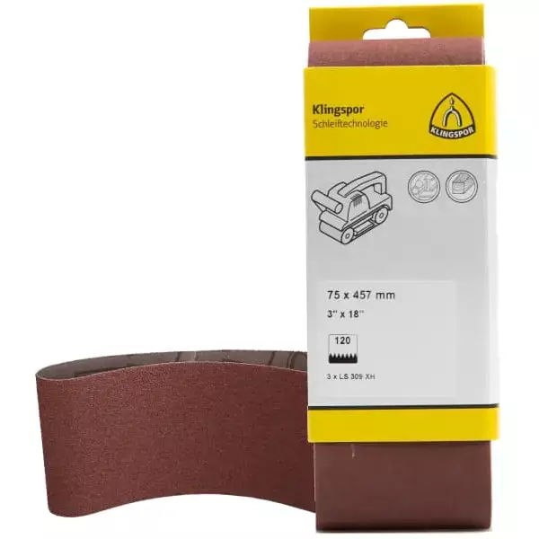 KLINGSPOR S/BELT 60X400MM P80 BROWN