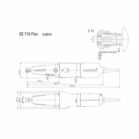 Metabo Die Grinder 710W-6mm Collet - Image 2