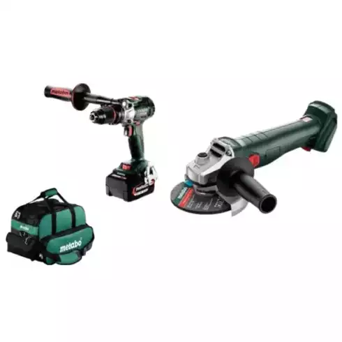METABO CORDLESS COMBO KIT  (HAMMER DRILL + ANGLE GRINDER +BAG)